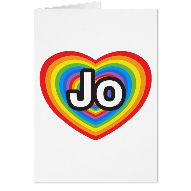 J'adore Jo. Je t'aime Jo. Cœur (Devant)