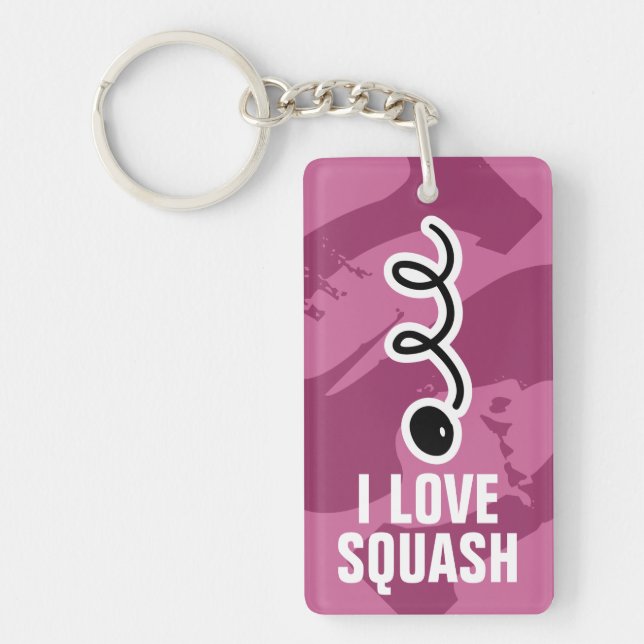 j'adore jouer au porte - clé de squash avec l'impr (Devant)