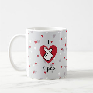 J'adore K-pop Rouge Grey Finger Heart Coffee Mug