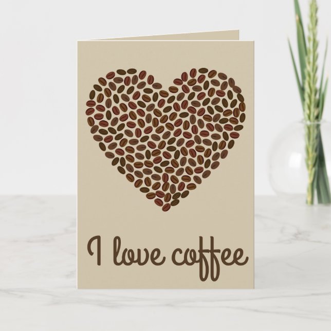 J'adore la carte de voeux café (Devant)