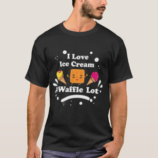 j'adore la crème glacée un lot gaufre T-shirt