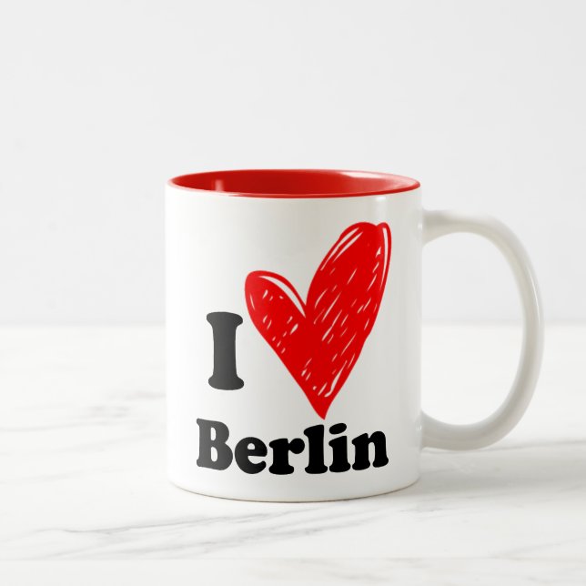 J'adore la Mug à café à deux tons de Berlin (Droit)