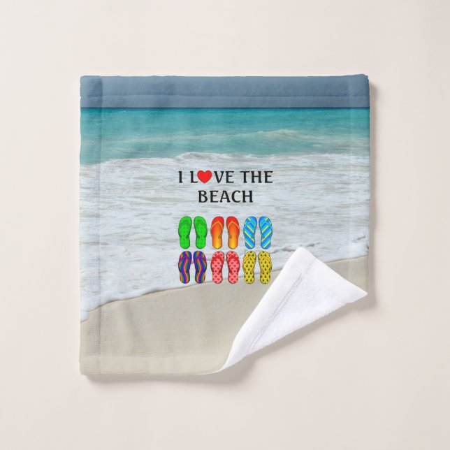 J'adore la plage (Gant de toilette)