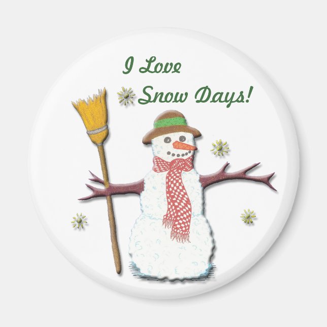 J'adore le Magnet du Jour de la Neige (Devant)
