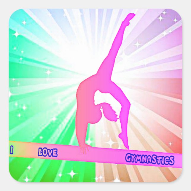 "J'ADORE LES STICKERS GLOSSY GYMNASTICS. (Devant)
