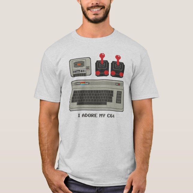 J'adore mon C64 ! commodore 64 du T-shirt 8bit (Devant)