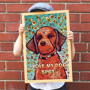 J'adore mon chien Poster de coloriage pour adultes