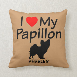 J'adore mon Coussin de chien Papillon