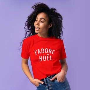 J'adore Noel Modern Love Christmas Stylish Xmas T-Shirt