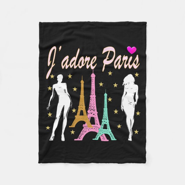J'ADORE PARIS EIFFEL TOWER DESIGN FLEECE BLANKET (Front)