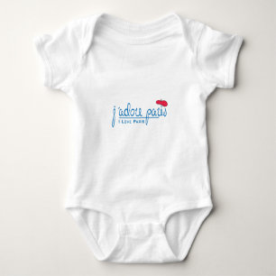 j'adore Paris (I love Paris) with red beret Baby Bodysuit