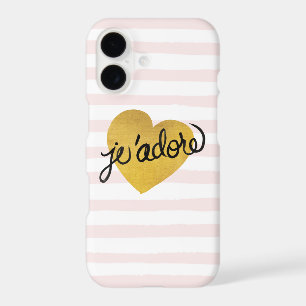J'adore Quote Black & Gold Heart
