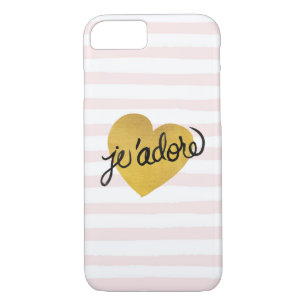 J'adore Quote   Black & Gold Heart Case-Mate iPhone Case
