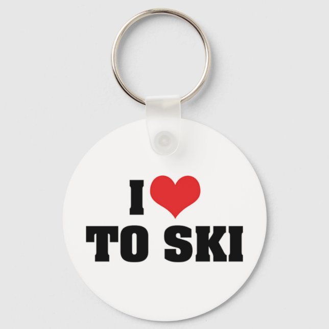 J'adore skier Porte-clés (Recto)