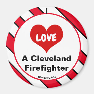 J'adore un aimant de Cleveland Firefighter