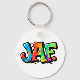JAF graffiti style - colourful urban art typograph Keychain