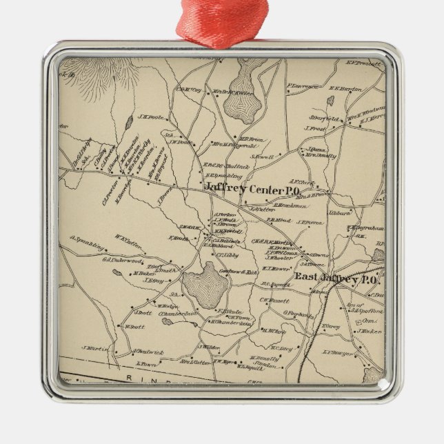 Jaffrey, Cheshire Co Metal Ornament (Front)