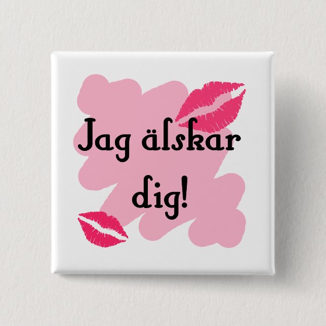 Jag älskar dig - Swedish 2 Inch Square Button (Front)
