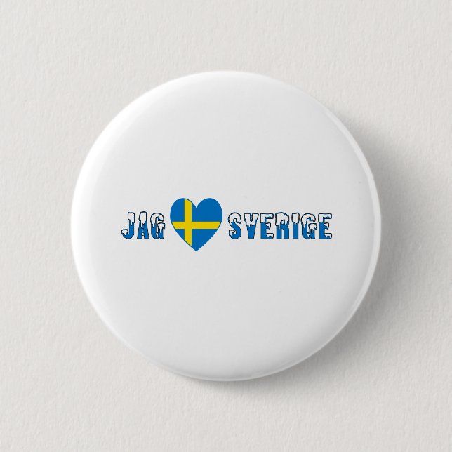 Jag Kärlek Sverige 2 Inch Round Button (Front)