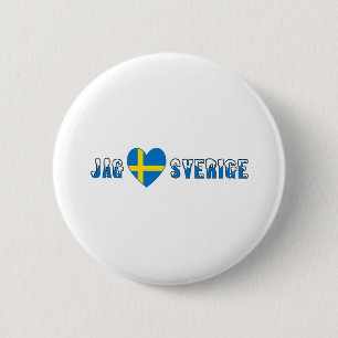 Jag Kärlek Sverige 2 Inch Round Button