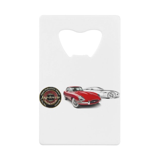 Jag-lovers E-Type Credit Card Bottle Opener (Front)