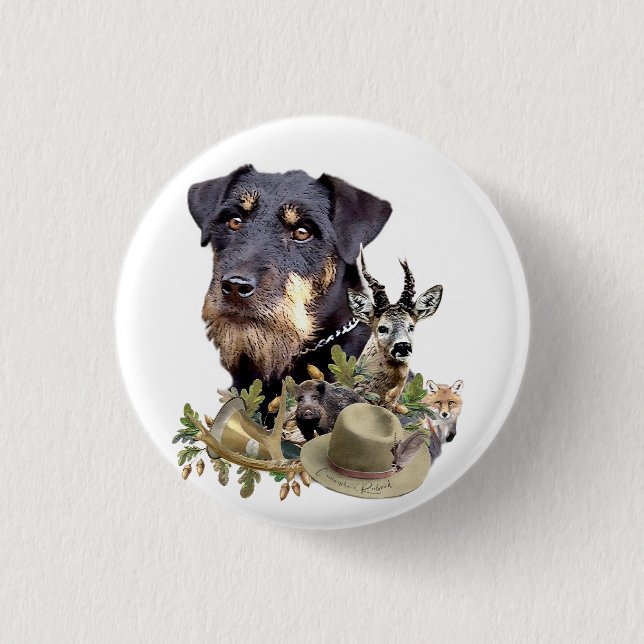 Jagdterrier  1 inch round button (Front)
