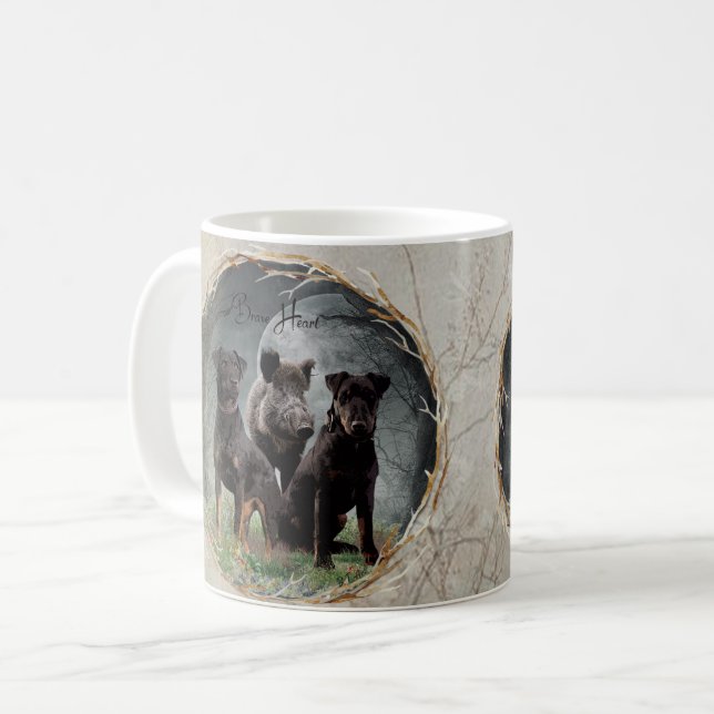 Jagdterrier , brave heart  tapestry poster acrylic coffee mug (Front Left)