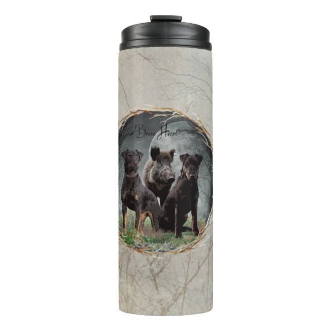 Jagdterrier , brave heart  tapestry poster acrylic thermal tumbler (Front)