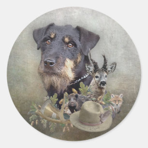Jagdterrier classic round sticker
