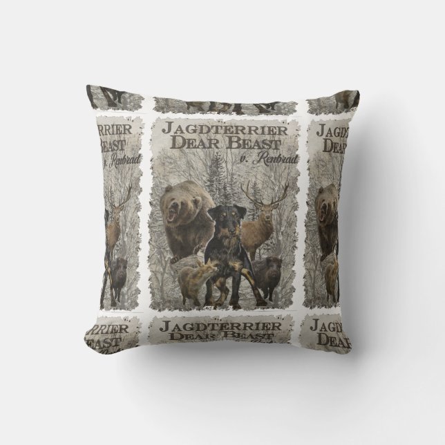 Jagdterrier, Dear Beast v. Renbrad Paperweight Pho Throw Pillow (Front)