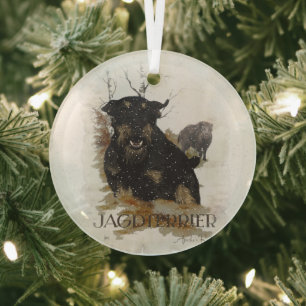 Jagdterrier Glass Ornament