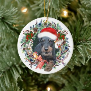 Jagdterrier,Merry Christmas Ceramic Ornament