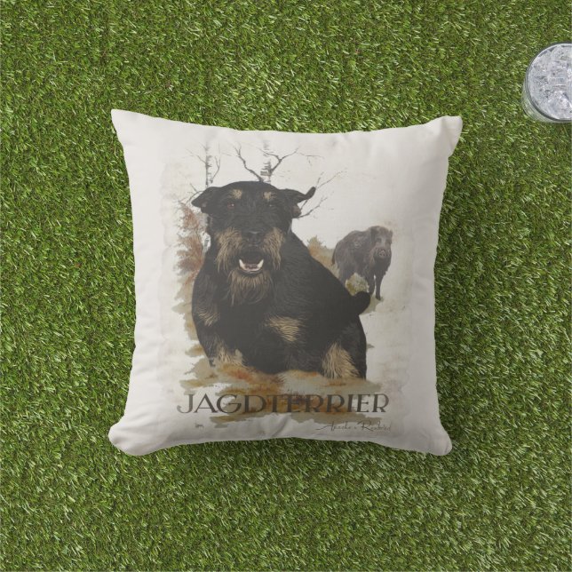 Jagdterrier  outdoor pillow (Grass)