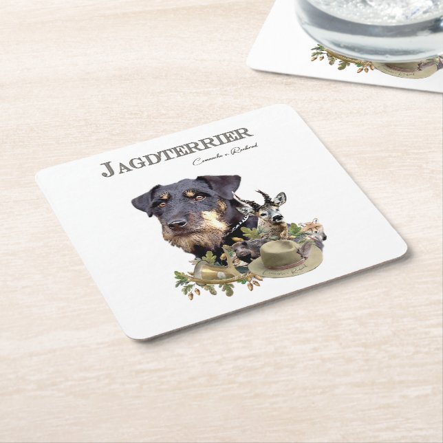 Jagdterrier  square paper coaster (Angled)