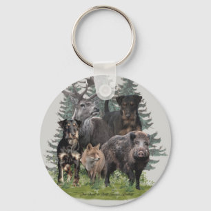 Jagdterrier Sticker Button Keychain