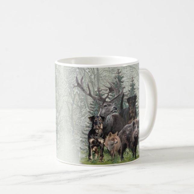 Jagdterrier Sticker Button Keychain Coffee Mug (Front Right)