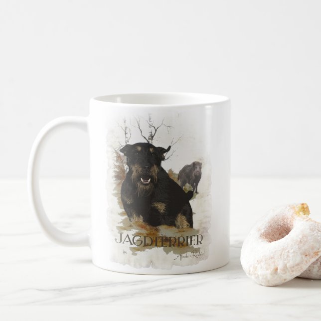 Jagdterrier T-Shirt Coffee Mug (With Donut)