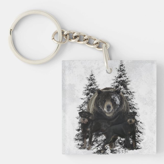 Jagdterrier Tapestry Poster Acrylic Print Triptych Keychain (Front)