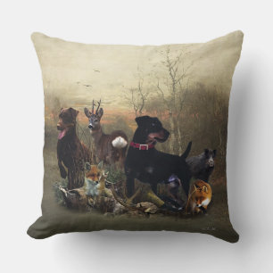 Jagdterrier -  versatile hunting dog    throw pillow