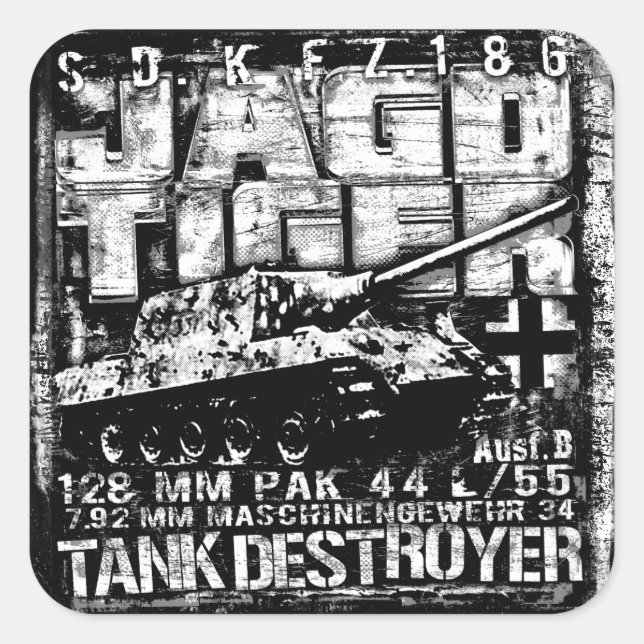 JAGDTIGER SQUARE STICKER (Front)