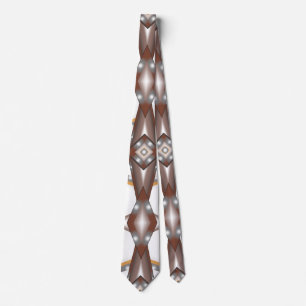 Jagged Edge Concentric Earth Tone Ombre Abstract Tie
