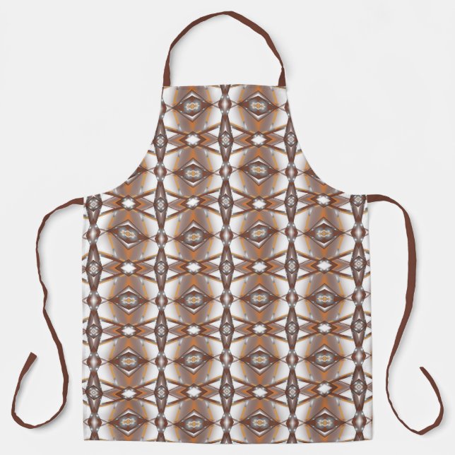 Jagged Edge Concentric Earth Tone Ombre Art Apron (Front)