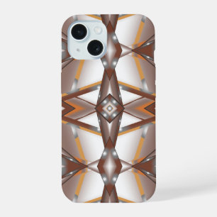 Jagged Edge Concentric Earth Tone Ombre Art iPhone 15 Case