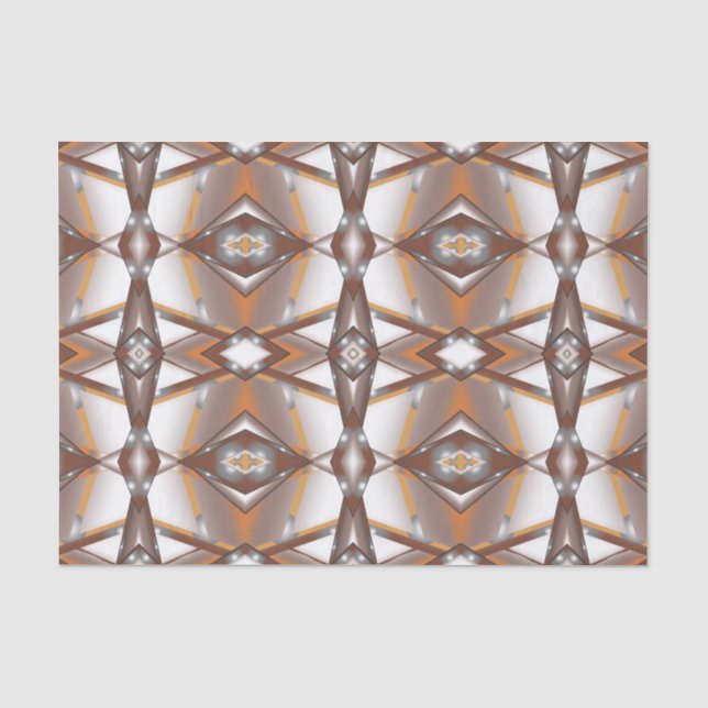 Jagged Edge Concentric Earth Tone Ombre Art Tissue Paper (Front)