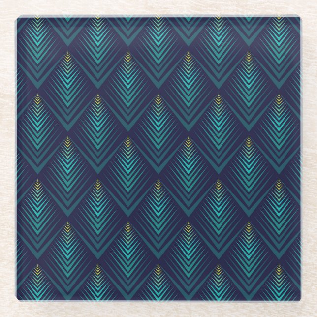 Jagged Edge: Dynamic Pattern Play Glass Coaster (Front)