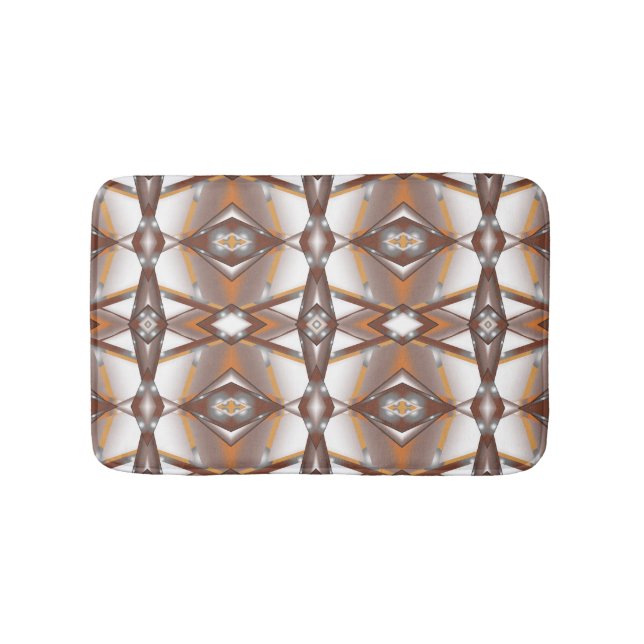 Jagged Edged Concentric Earth Tone Ombre Art Bath Mat (Front)
