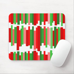 Jagged Lines – Red and Green Mouse Pad