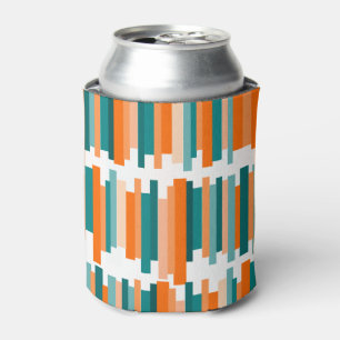 Jagged Lines – Teal and Orange Can Cooler