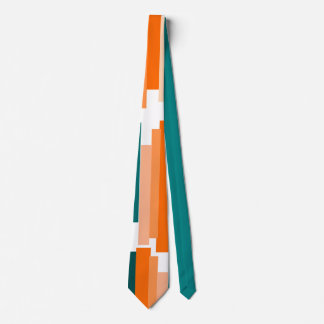 Jagged Lines – Teal and Orange  Neck Tie
