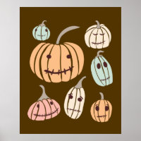 Jagged Little Jack-O-Lanterns Pastel Pumpkins